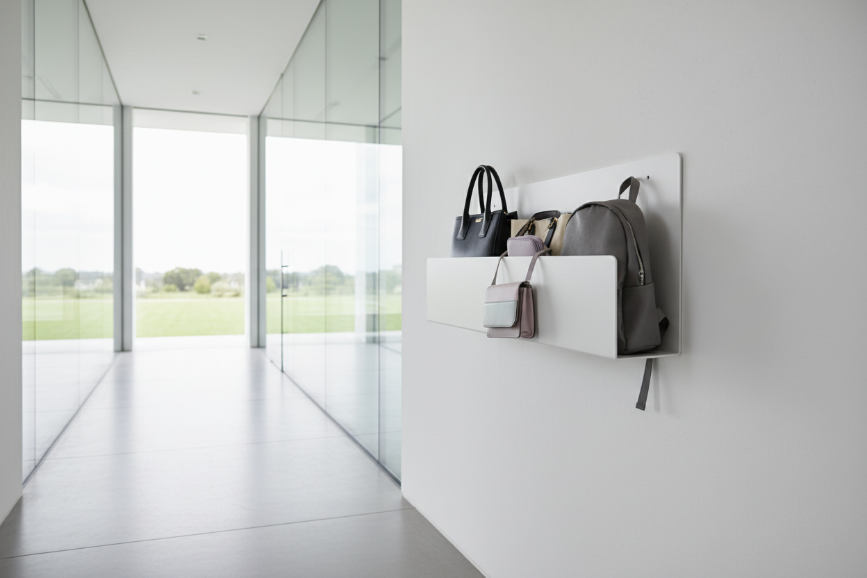 Taschenhalter aus Aluminium – modernes Design & praktische Stauraumlösung